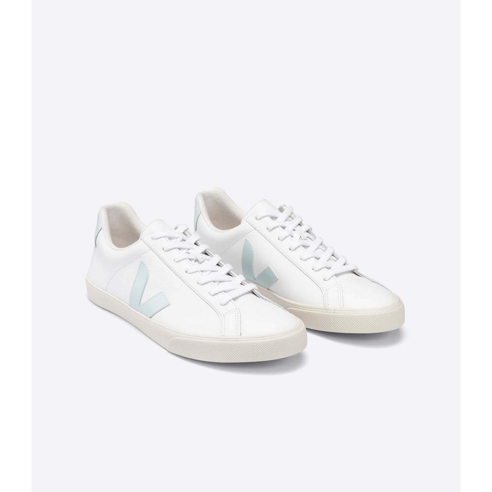 Veja ESPLAR LEATHER Sneakers Dames White/Blue | BE 609WNB